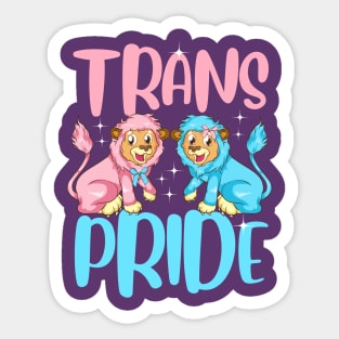 Trans Pride Cute Pink & Baby Blue Lions Gift Sticker